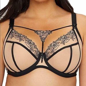 Elomi Tori Tattoo Bra Detachable Decor 38H/K